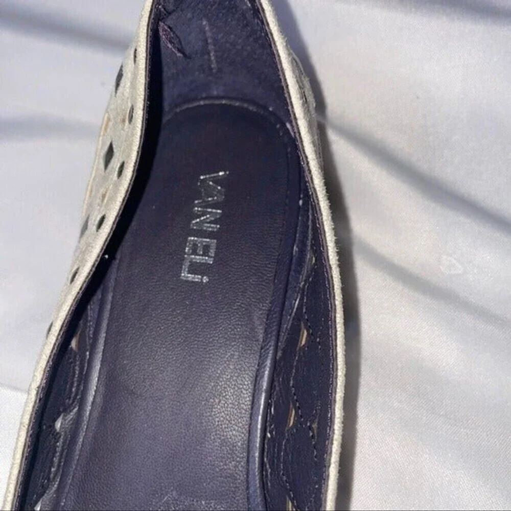 Vaneli criss cross leather studded flats SZ 8.5